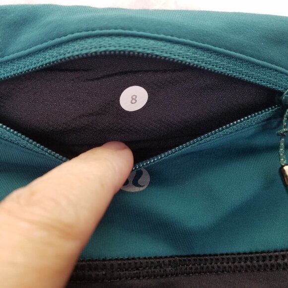 Lululemon Speed Tight IV Leggings Size 8 Lights Out Black Forage Teal Reflective - Picture 10 of 13